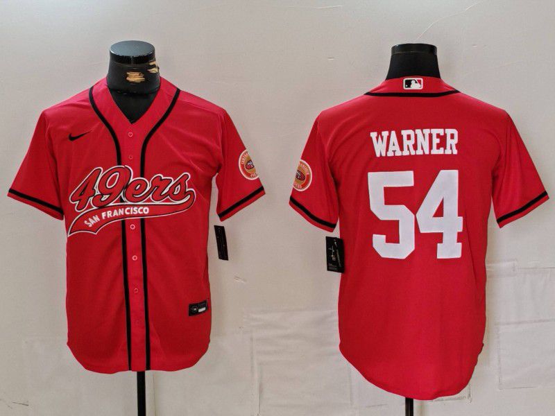 Men San Francisco 49ers 54 Warner Red Joint Name 2024 Nike Limited NFL Jersey style 1
